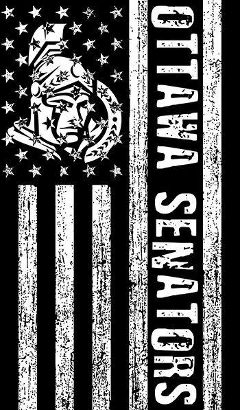 Ottawa Senators Black And White American Flag logo iron on paper